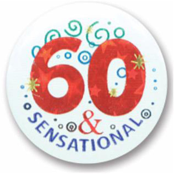 60 & Sensational Satin Buttons 2" (Pack Of 6)
