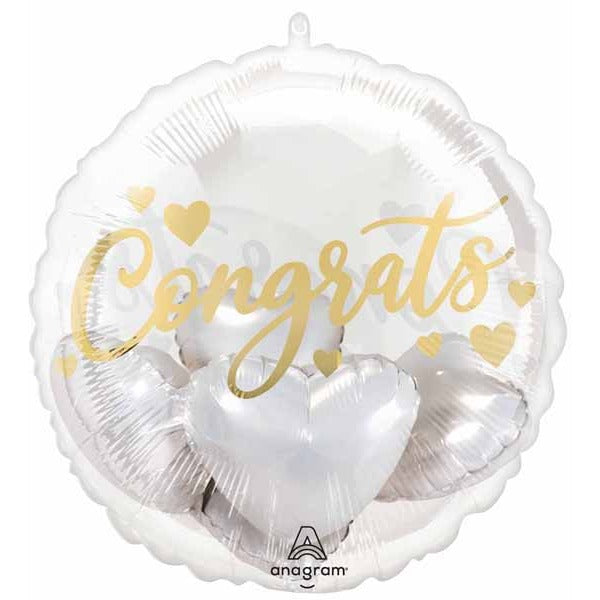 Congrats with Hearts 20-Inch Insider Foil Balloon