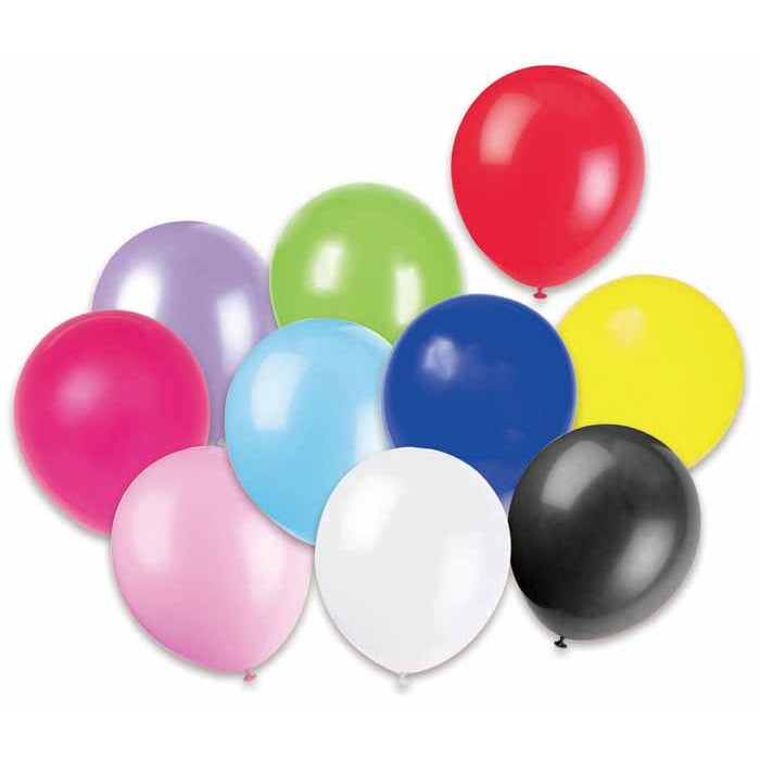 12-Inch Assorted Colour Latex Balloons, 50 Pack