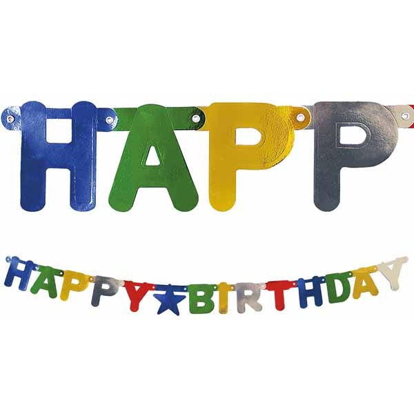 Metallic Die-Cut Paper Birthday Banner