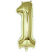 34-Inch Number 1 Balloon in White Gold
