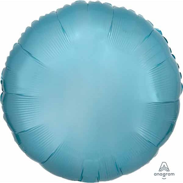 18" Pearl Pastel Blue Round Foil Balloon