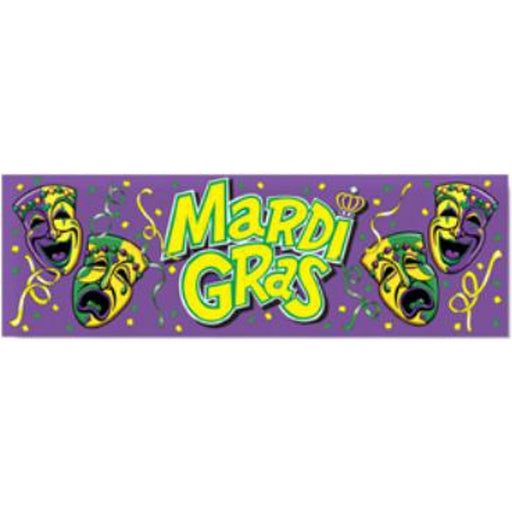 63"X21" Mardi Gras Sign Banner.