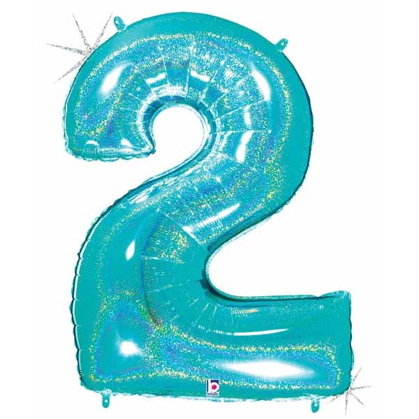 Megaloon Number 2 Holographic Balloon, 40 Inch