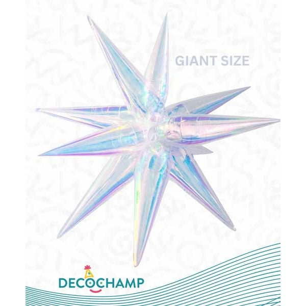 DecoChamp 60-Inch Iridescent Starburst Foil Balloon
