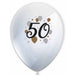 50th Birthday Printed Latex Balloons, 6 Pack