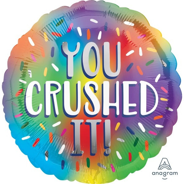 U Crushed It Rainbow 18-Inch Round Foil Balloon
