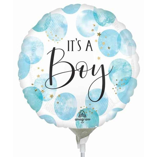 Baby Boy Watercolor 9-Inch Foil Balloon