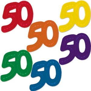 Jumbo Fanci-Fetti Number 50 Confetti, 12 Pieces