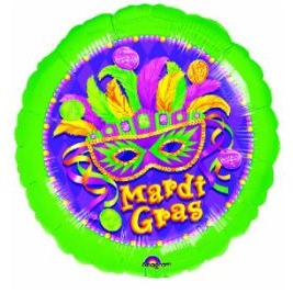 18 Inch Mardi Gras Masquerade Foil Balloon