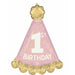 Miss 1st Birthday Party Hat Foil Balloon, 34 Inch