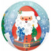Snowy Christmas Santa 16-Inch Orbz Foil Balloon