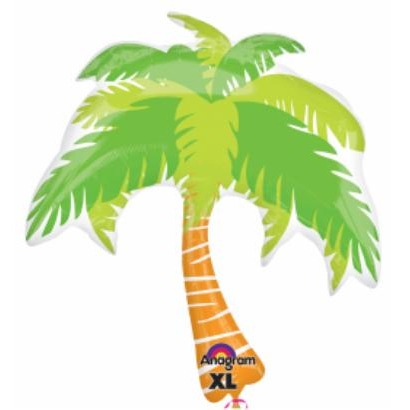 33-Inch Summer Scene Palm Tree Foil Balloon