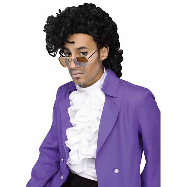 Purple Pain Black Curly Adult Costume Wig
