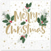 Holly Merry 3-Ply Christmas Luncheon Napkins, 20 Count