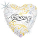 Filigree Anniversary 18-Inch Holographic Foil Balloon