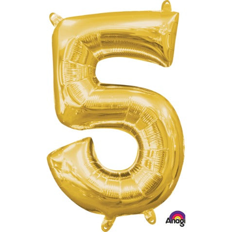 16-Inch Gold Number 5 Balloon