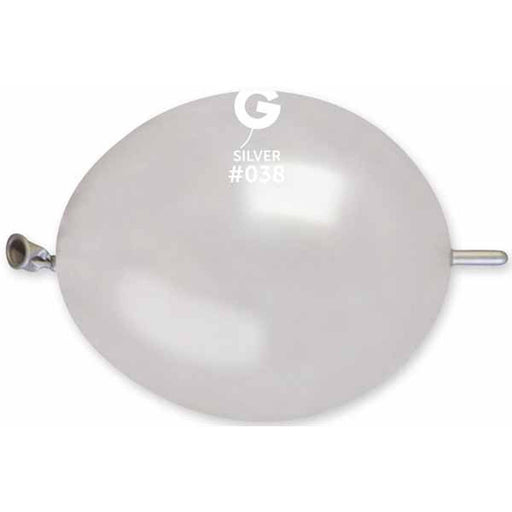 6" Silver Gemar Latex Balloons (100/Pk)