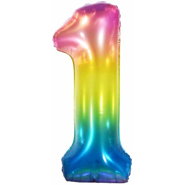 34-Inch Jelly Rainbow Number 1 Balloon