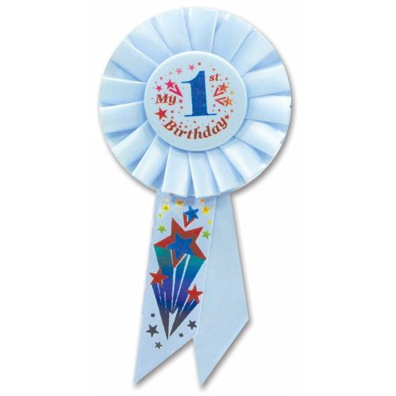 My 1st Birthday Blue Rosette