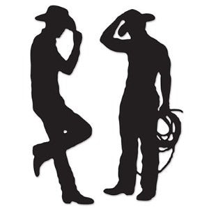 COWBOY SILOUETTE 35"&37" 2/PKG