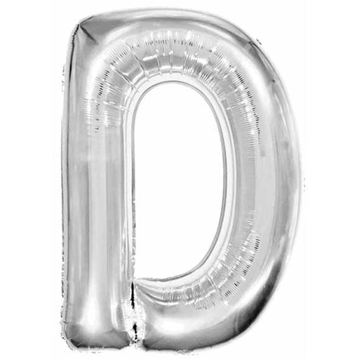 34-Inch Silver Letter D Foil Balloon