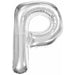 34" Silver Letter P Foil Balloon