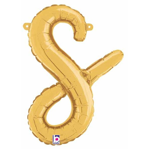 Ballon lettre S en écriture cursive doré de 14 po