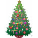 36-Inch Green Holographic Christmas Tree Foil Balloon