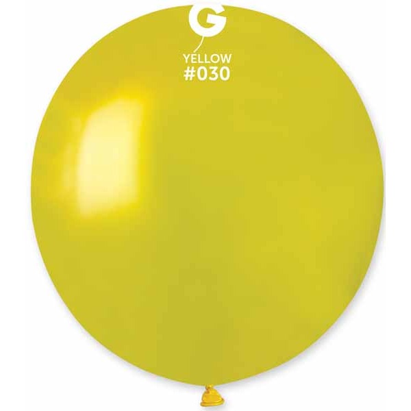 Gemar 19" Metallic Yellow #030 Latex Balloons, 25 Pack