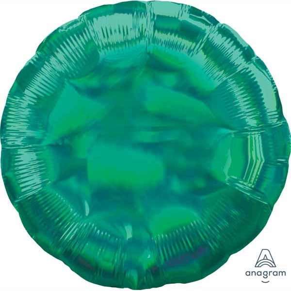 Iridescent Green Round Foil Balloon, 18 Inch