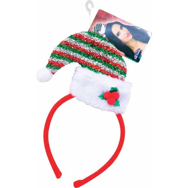 Green and Red Holiday Hat Headband
