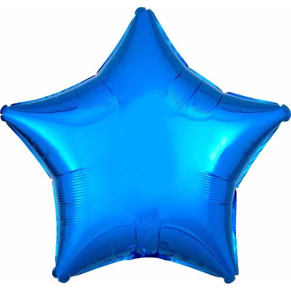 19-Inch Metallic Blue Star Foil Balloon