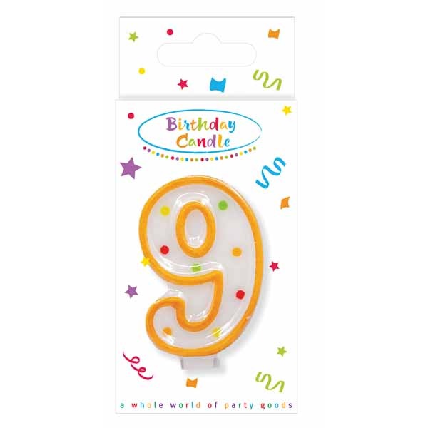 Dots Number 9 Birthday Candle
