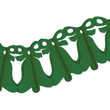 Hunter Green Bell Garland, 12 ft