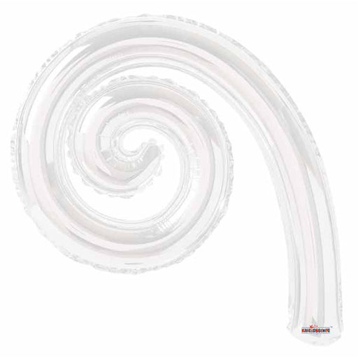 14-Inch White Kurly Spiral Foil Balloon