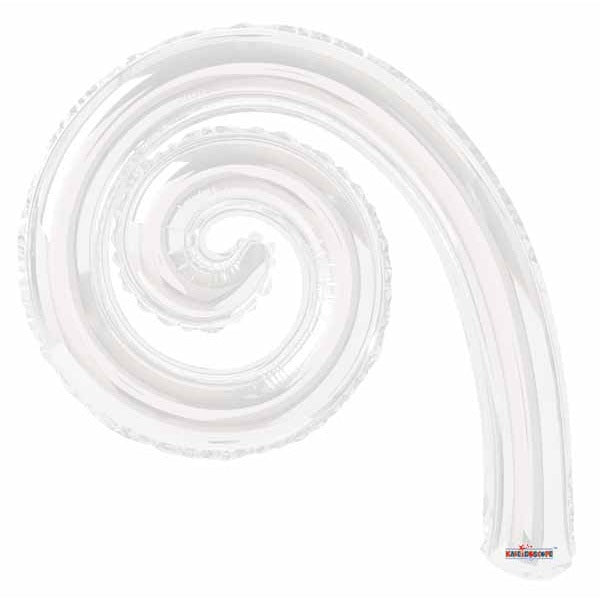 14-Inch White Kurly Spiral Foil Balloon