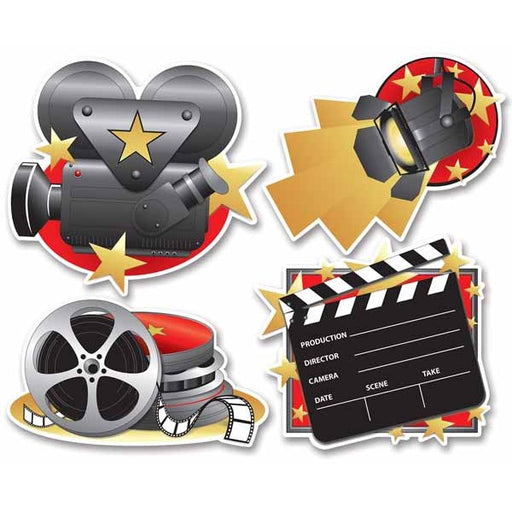 Découpes de décor de film double face, paquet de 4