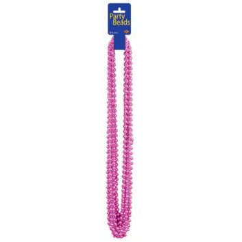 Small Pink Party Bead Necklaces, 12 Count
