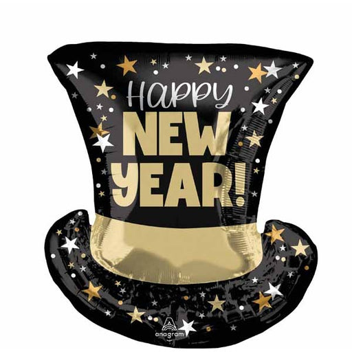 Happy New Year Top Hat Bash 24-Inch Foil Balloon