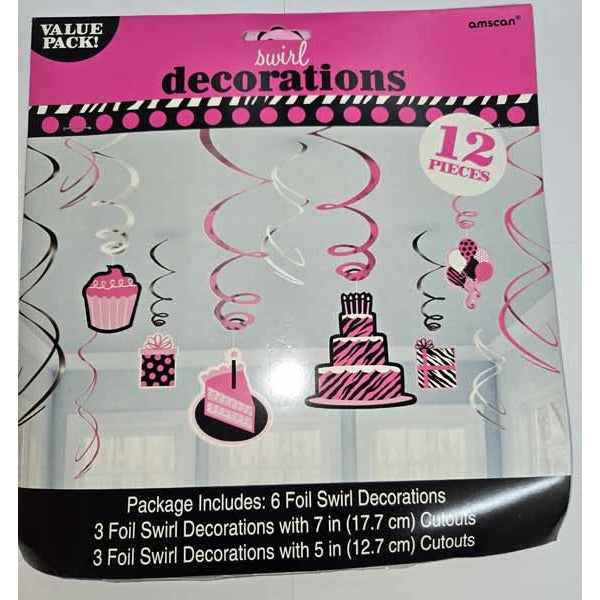 Birthday Hanging Decorations, 12 Pack