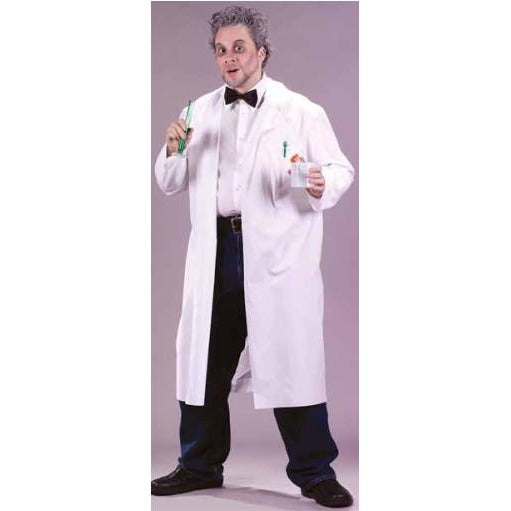 Mad Scientist Adult Costume White Lab Coat, One Size