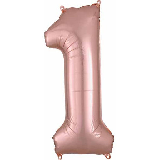 34-Inch Rose Gold Number 1 Balloon