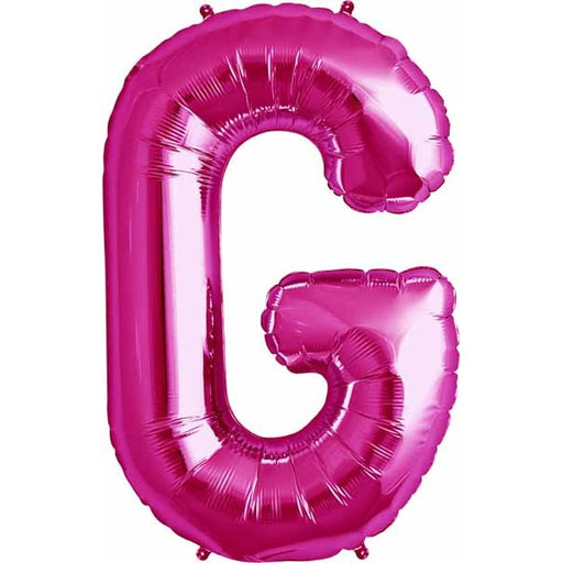 34-Inch Magenta Letter G Balloon