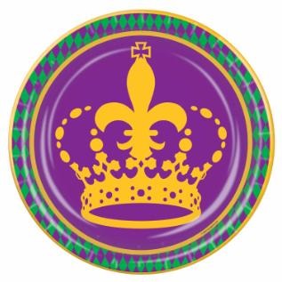 Mardi Gras 9-Inch Plates, 8-Pack