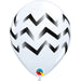 White Chevron Stripes 11-Inch Latex Balloons, 50 Count