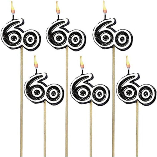 OH NO! 60th Birthday Cake Candles on a Stick (18/Pk)