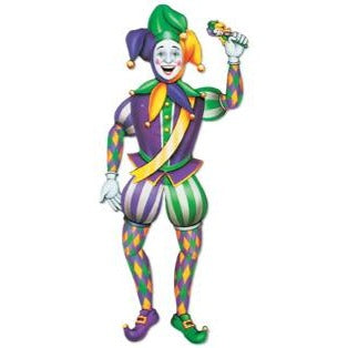 Jointed Mardi Gras Jester Decoration, 38 Inches