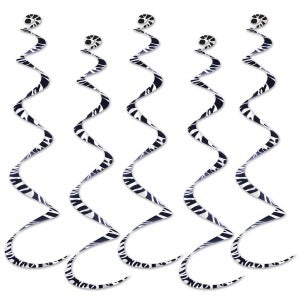 PRINTED ZEBRA PRINT WHIRLS 5/PKG 24"