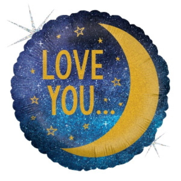 MOON & BACK LOVE YOU 18" RND HOLO PKG